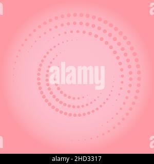 Pink halftone dotted lines. Geometric art. Halftone design element for border frame, round logo, blackout tattoo, sign, symbol, web pages, prints Stock Vector