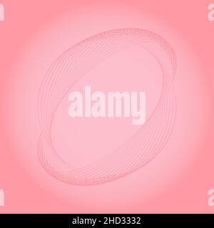 Pink concentric ellipses in abstract form. Geometric art. Trendy design element for frame, logo, tattoo, sign, symbol, web, prints, posters, template Stock Vector