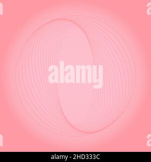 Pink rotated round shape. Trendy design element for frame, round technology logo, sign, symbol, web pages, prints, posters, template, pattern Stock Vector