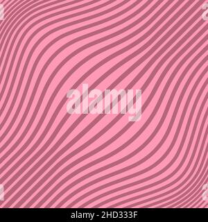 Abstract pattern with pink curved lines. Optical art. Digital image with psychedelic stripes. Vector illustration. For prints, abstract background Stock Vector