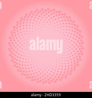 Pink halftone dots in circle form. Geometric art. Trendy design element for frame, logo, tattoo, sign, symbol, web, prints, posters, template, pattern Stock Vector