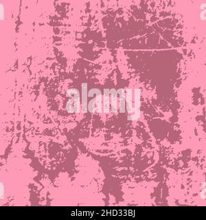 Pink grunge wall backdrop. Distress texture of spots, stains, ink, dots, scratches. Design element for pattern, grungy effect, template, background Stock Vector