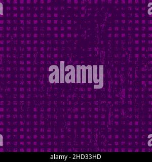 Grunge violet square halftone dotted shape. Retro grunge pattern. Design element for banner, poster, grungy effect, template and background Stock Vector