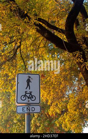 Bike path sign in Myrtleford Stock Photo