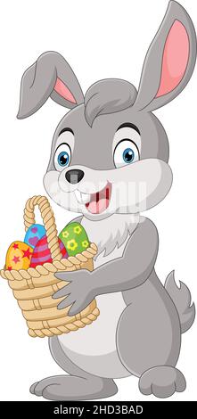Bunny Carrying Easter Egg Isolated Coloring Page Stock Vector Image ...
