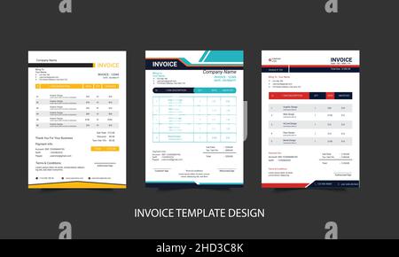 Corporate Business creative invoice template. Stock Vector