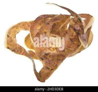 Potato peel isolated on white background Stock Photo
