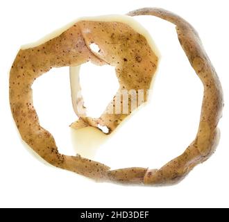 Potato peel isolated on white background Stock Photo