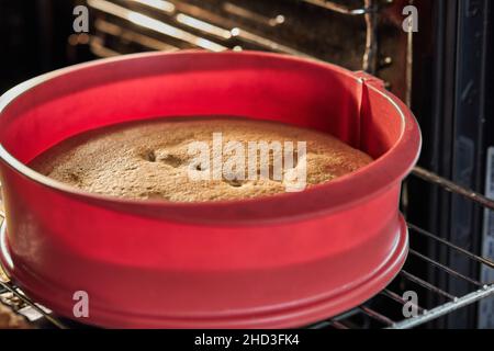Grape pie is ready to serve in the oven after baking Stock Photo