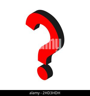 Question isometric icon mark, help or ask bubble graphic symbol, web faq vector illustration . Stock Vector