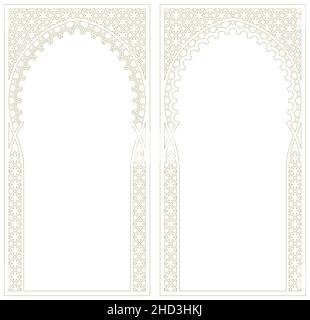 Rectangular frame with Arabic pattern and curly frame Stock Vector ...