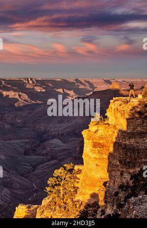 Sunrise from Cape Royal on Grand Canyon National Park's North Rim, Arizona USA Stock Photo