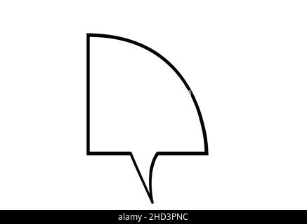 Blank speech rectangle bubble chat in white background. Comic speech bubble sign icon. Chat think symbol Stock Photo