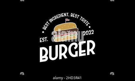 Burger Logo Template Vector. Fast Food Logo Design Concept. Stock Vector