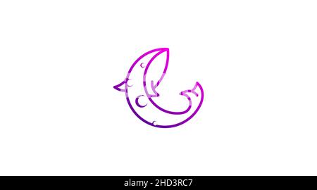 Unique Moon Logo Design Concept Vector Stock Vector