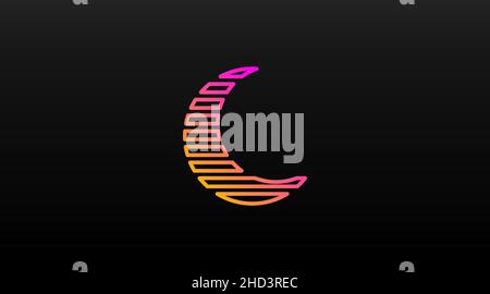Unique Moon Logo Design Concept Vector Stock Vector
