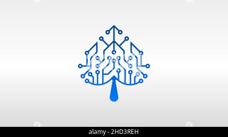Abstract Logo Design of Circuit Board Isolated in White Background. Technology Logo Concept Stock Vector