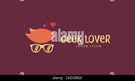 Creative and Unique Geek Logo Concept. Geek People Logo Template Stock Vector