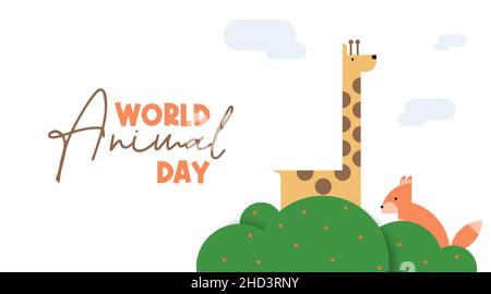 World animal day background illustration vector Stock Vector