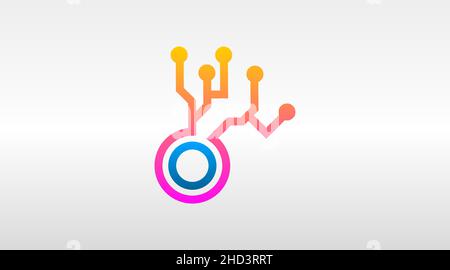 Abstract Logo Design of Circuit Board Isolated in White Background. Technology Logo Concept Stock Vector