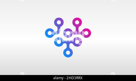 Abstract Logo Design of Circuit Board Isolated in White Background. Technology Logo Concept Stock Vector