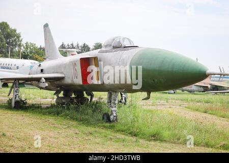 KIEV, UKRAINE - AUGUST 01, 2021: Soviet Union Air Force Sukhoi Su-15TM Flagon displayed at Oleg Antonov State Aviation Museum Stock Photo