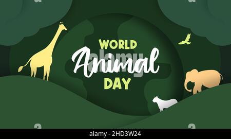 World animal day background illustration vector Stock Vector