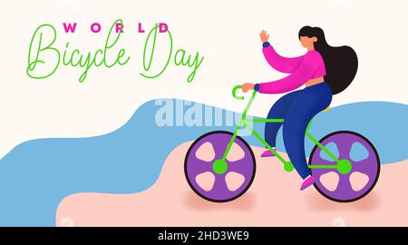 World bicycle day background illustration vector. Stock Vector