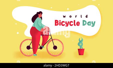 World bicycle day background illustration vector. Stock Vector