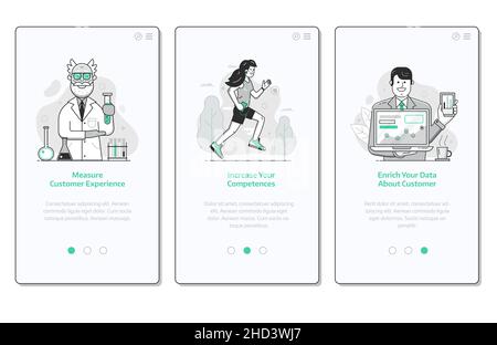 Web Marketing UI Scene in Line Art Stock Vector