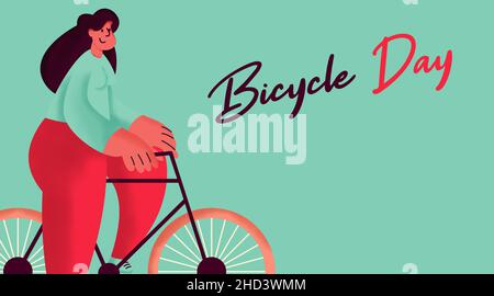 World bicycle day background illustration vector. Stock Vector