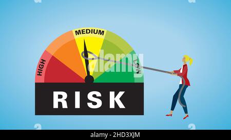 Keep risk as low as possible. Vector illustration. EPS10. Dimension 16:9. Stock Vector