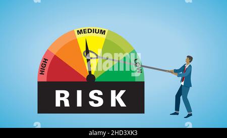 Keep risk as low as possible. Vector illustration. EPS10. Dimension 16:9. Stock Vector