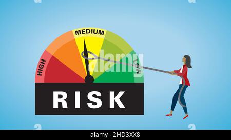 Keep risk as low as possible. Vector illustration. EPS10. Dimension 16:9. Stock Vector