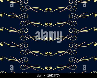 Art deco seamless pattern with swirls. Vintage background in the Art Nouveau style of the 1920s - 1930s. Linear art. Design for wallpaper, wrapping pa Stock Vector