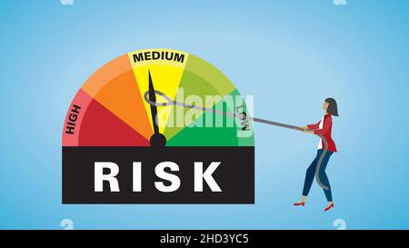 Keep risk as low as possible. Vector illustration. EPS10. Dimension 16:9. Stock Vector