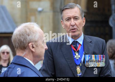 Lieutenant General James Bashall CB CBE, National President, Royal British Legion at Westminster Abbey, London, England Stock Photo