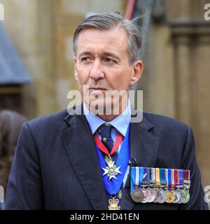 Lieutenant General James Bashall CB CBE, National President, Royal British Legion at Westminster Abbey, London, England Stock Photo