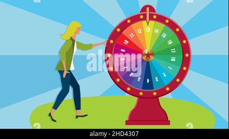 Wheel of fortune. Vector illustration. EPS10. Dimension 16:9. Stock Vector