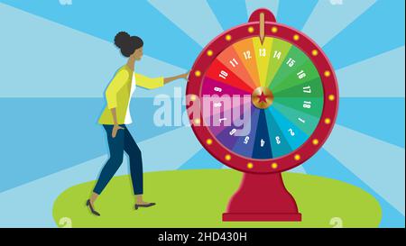 Wheel of fortune. Vector illustration. EPS10. Dimension 16:9. Stock Vector