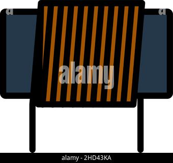 Inductor Coil Icon. Editable Bold Outline With Color Fill Design. Vector Illustration. Stock Vector