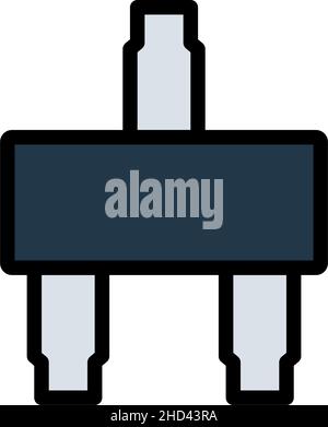 Smd Transistor Icon. Editable Bold Outline With Color Fill Design. Vector Illustration. Stock Vector