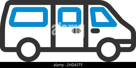 Commercial Van Icon. Editable Bold Outline With Color Fill Design ...