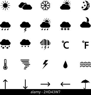 Set of weather icons, vector illustration Stock Vector