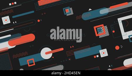 Abstract geometric design of rounded lines style decorative. Overlapping for template new modern background. Stock Vector