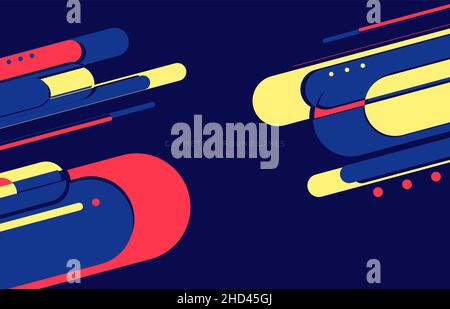 Abstract rounded lines pattern design of geometric artwork template. Overlapping on dark blue template background. Stock Vector