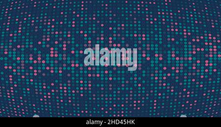 Abstract technology dots colors pattern decorative of minimal style. Geometric of dark theme background. Stock Vector