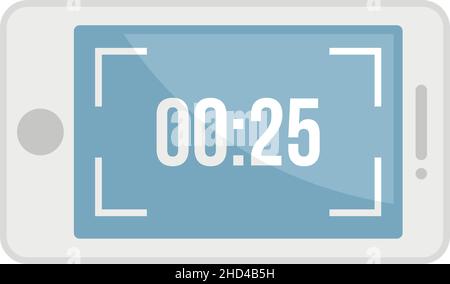 Time screen recording icon. Flat illustration of time screen recording vector icon isolated on white background Stock Vector