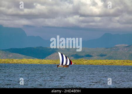 Traditional sailing boat on the Indian Ocean Stock Photo