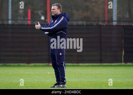 HENGELO, NETHERLANDS - JANUARY 3: assistant trainer Andries Ulderink of Twente Enschede FC during the First Training Session 2022 match between FC Twente and  at FBK Stadion on January 3, 2022 in Hengelo, Netherlands (Photo by Jeroen Meuwsen/Orange Pictures) Stock Photo